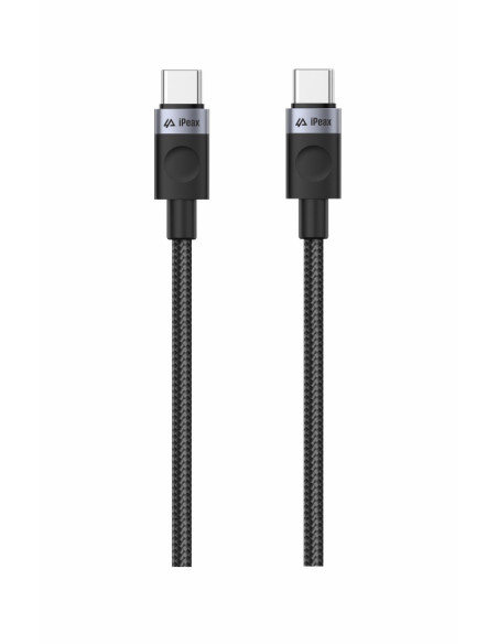 TEXTILNÍ KABEL USB-C / USB-C 1,5M, USB 2.0 ČERNÝ