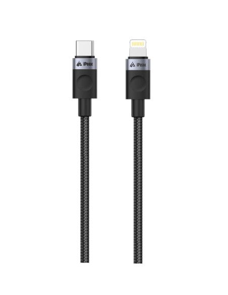 TEXTILNÍ KABEL USB-C/LIGHTNING 1,5M, USB 2.0 ČERNÝ