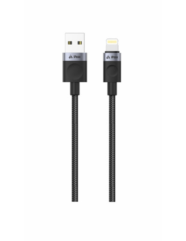 TEXTILNÍ KABEL USB-A/LIGHTNING 1,5M, USB 2.0 ČERNÝ