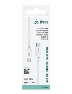 TPU KABEL USB-C / USB-C 1,5M, 5A, 100W BÍLÝ