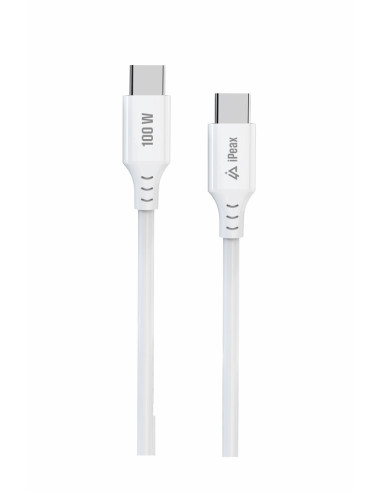 TPU KABEL USB-C / USB-C 1,5M, 5A, 100W BÍLÝ