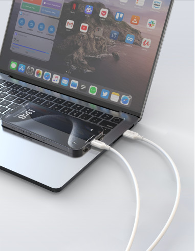 TPU KABEL USB-A / USB-C 1M, USB 2.0 BÍLÝ