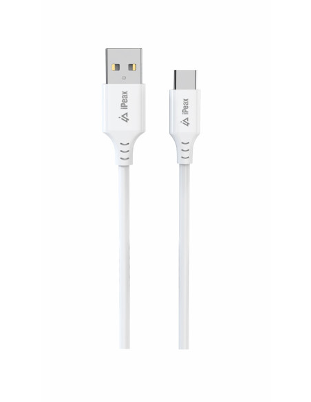 TPU KABEL USB-A / USB-C 1,5M, USB 2.0 BÍLÝ
