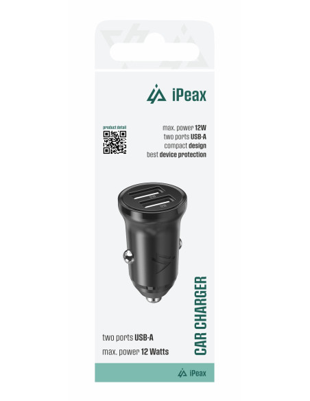 AUTONABÍJEČKA CL-01, 2,4A, 2x USB-A ČERNÁ