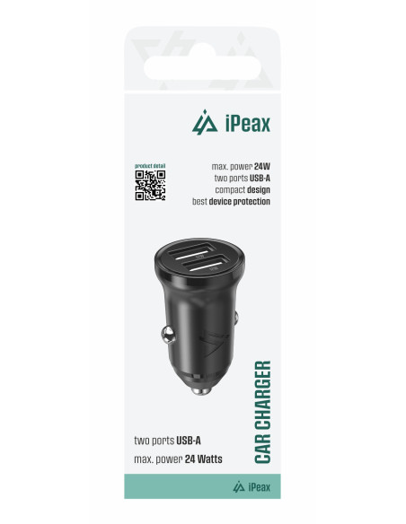 AUTONABÍJEČKA CL-02, 4,8A, 2x USB-A ČERNÁ