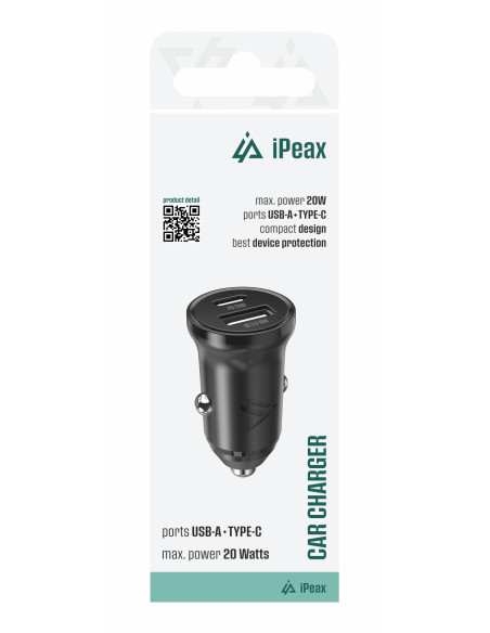 AUTONABÍJEČKA CL-03, PD, 20W, USB-C + USB-A ČERNÁ