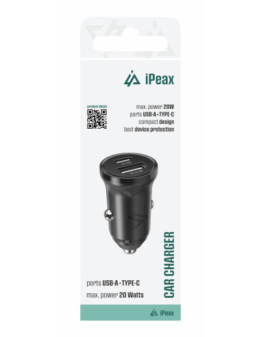AUTONABÍJEČKA CL-03, PD, 20W, USB-C + USB-A ČERNÁ