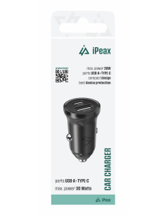AUTONABÍJEČKA CL-04, PD, 30W, USB-C + USB-A ČERNÁ
