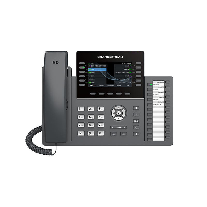 Grandstream GRP2636 SIP telefón, 4.3" TFT bar. displej, 6SIP účtov, 24 pr. hr., 2x1Gb, WiFi, BT