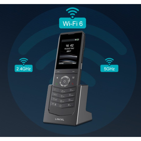 Linkvil W611W SIP WiFi telefón, 2,4" bar. LCD, WiFi6, IP67