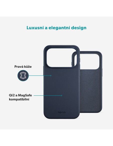 Epico Leather Mag+ Case iPhone 17 Pro/18 Pro modrá