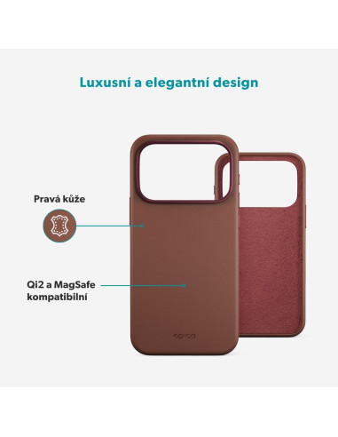Epico Leather Mag+ Case iPhone 17 Pro/18 Pro hnedá