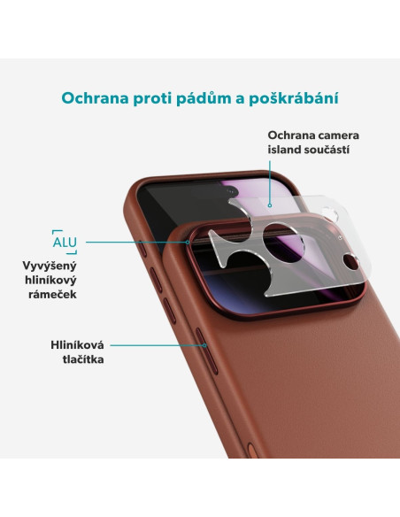 Epico Leather Mag+ Case iPhone 17 Pro Max/18 Pro Max hnedá