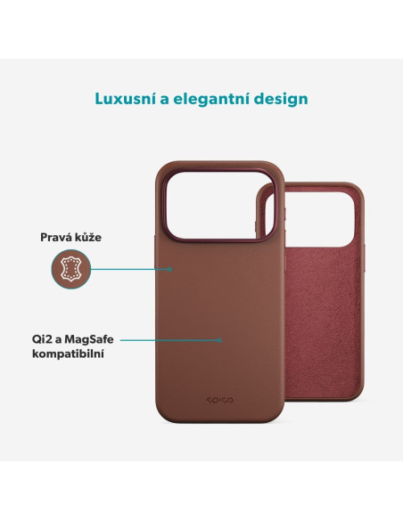 Epico Leather Mag+ Case iPhone 17 Pro Max/18 Pro Max hnedá