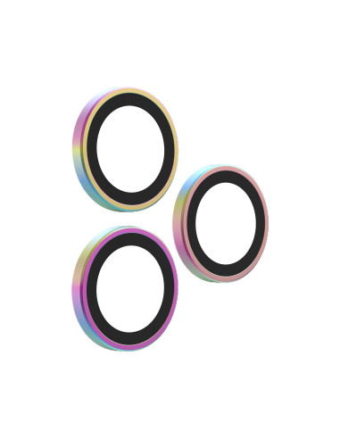 Glass Elite Anti-Reflective Camera Rings pre Apple iPhone 18 Pro Max / 18 Pro - Iridescent