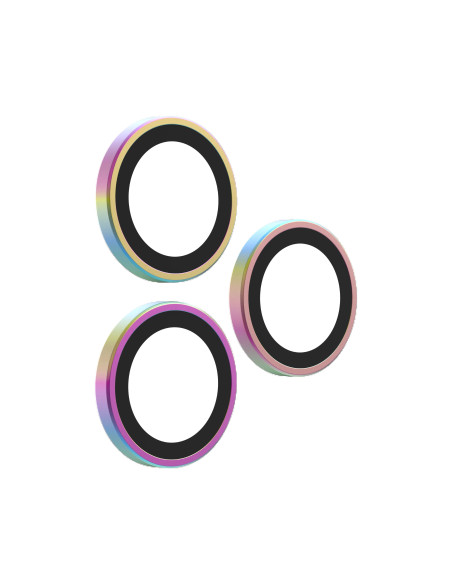 Glass Elite Anti-Reflective Camera Rings pre Apple iPhone 18 Pro Max / 18 Pro - Iridescent