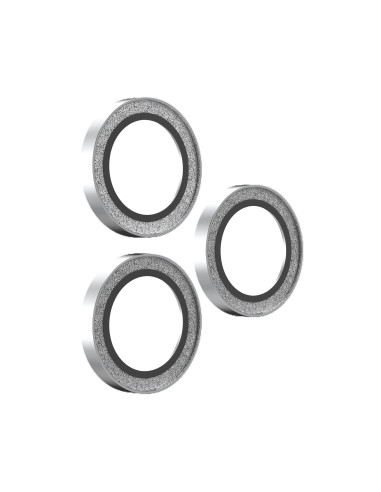 Glass Elite Anti-Reflective Camera Rings pre Apple iPhone 18 Pro Max / 18 Pro - Silver Glitter