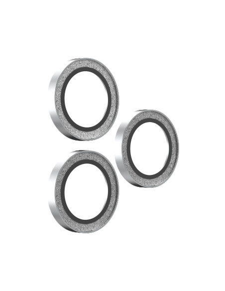 Glass Elite Anti-Reflective Camera Rings pre Apple iPhone 18 Pro Max / 18 Pro - Silver Glitter