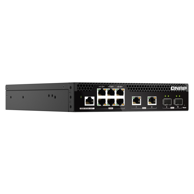 QNAP riadený switch QSW-M2106R-2S2T (6x 2,5GbE RJ45, 2x 10GbE RJ45, 2x 10GbE SFP+, malá šírka)