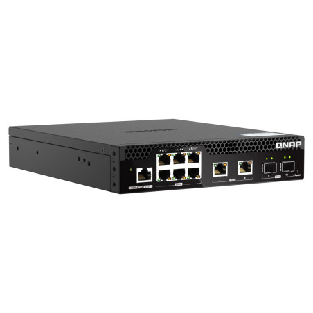 QNAP riadený switch QSW-M2106R-2S2T (6x 2,5GbE RJ45, 2x 10GbE RJ45, 2x 10GbE SFP+, malá šírka)