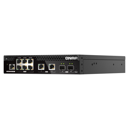 QNAP riadený switch QSW-M2106R-2S2T (6x 2,5GbE RJ45, 2x 10GbE RJ45, 2x 10GbE SFP+, malá šírka)