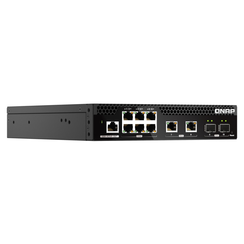 QNAP riadený PoE++ switch QSW-M2106PR-2S2T (6x 2,5GbE RJ45, 2x 10GbE RJ45, 2x 10GbE SFP+, malá šírka)