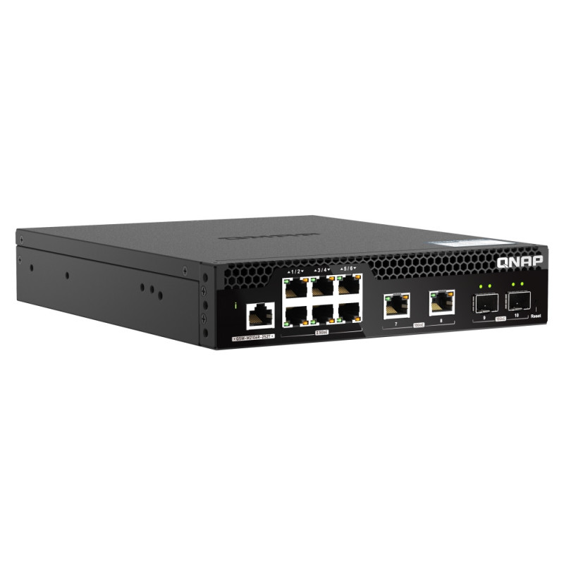 QNAP riadený PoE++ switch QSW-M2106PR-2S2T (6x 2,5GbE RJ45, 2x 10GbE RJ45, 2x 10GbE SFP+, malá šírka)