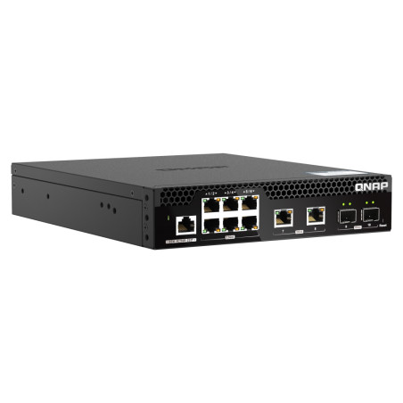 QNAP riadený PoE++ switch QSW-M2106PR-2S2T (6x 2,5GbE RJ45, 2x 10GbE RJ45, 2x 10GbE SFP+, malá šírka)