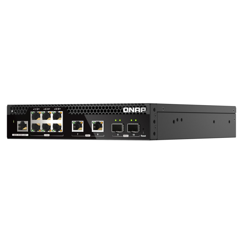 QNAP riadený PoE++ switch QSW-M2106PR-2S2T (6x 2,5GbE RJ45, 2x 10GbE RJ45, 2x 10GbE SFP+, malá šírka)