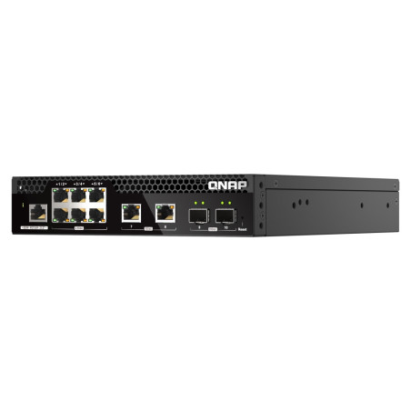 QNAP riadený PoE++ switch QSW-M2106PR-2S2T (6x 2,5GbE RJ45, 2x 10GbE RJ45, 2x 10GbE SFP+, malá šírka)
