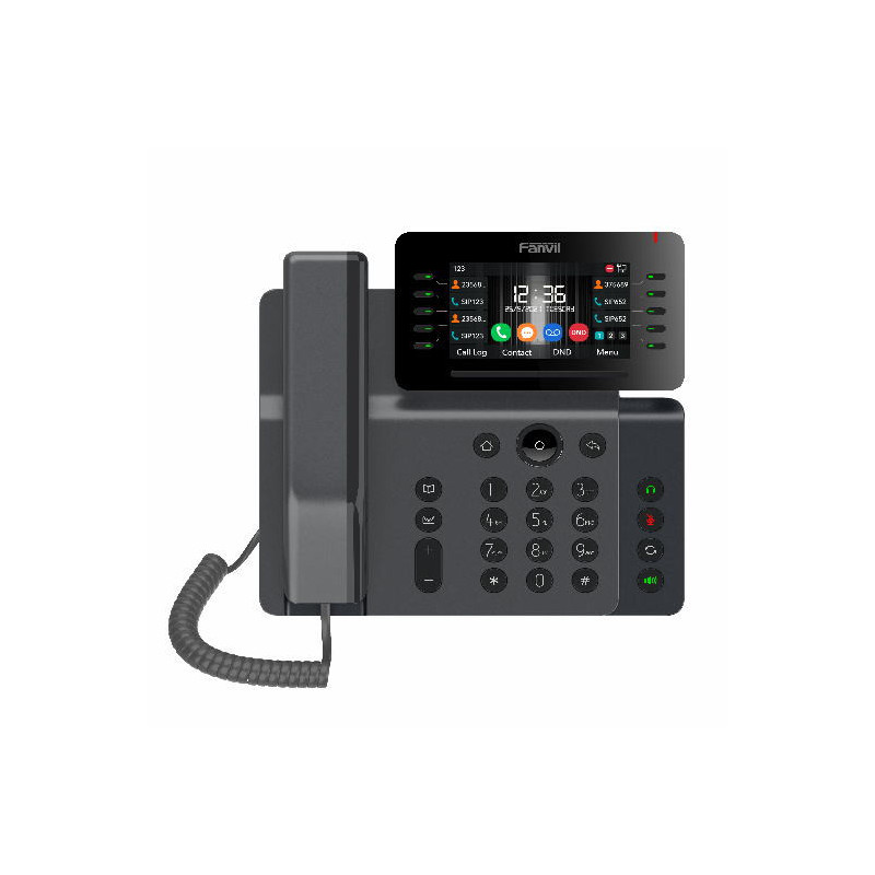 Fanvil V65 SIP telefón, 4,3" bar.disp., 20SIP, 45DSS hr., WiFi, BT, dual Gbit, PoE