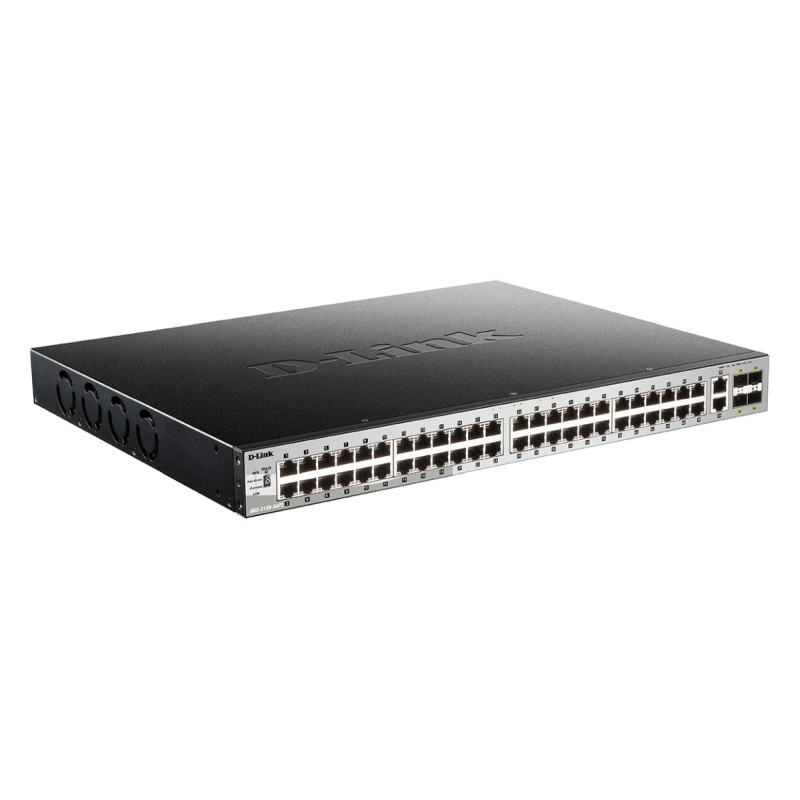 D-Link DGS-3130-54PS L3 Stck. Mng. PoE switch, 48x GbE PoE+, 2x 10G RJ-45, 4x 10G SFP+, PoE 370W