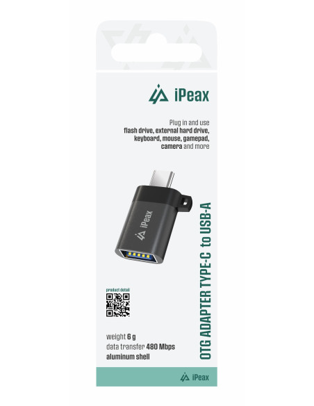 ADAPTÉR OTG USB-C / USB-A (samica) ČIERNY