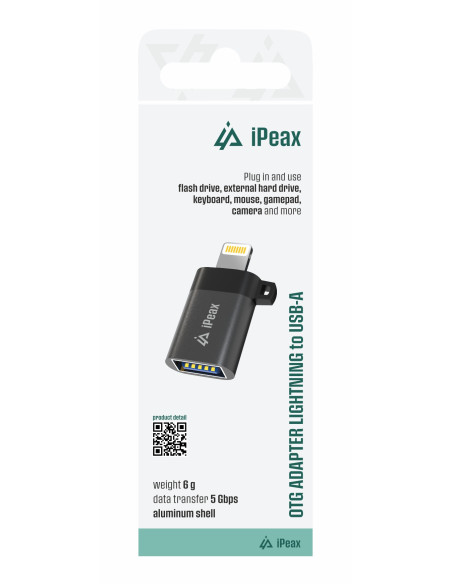 ADAPTÉR OTG LIGHTNING / USB-A (samica) ČIERNY