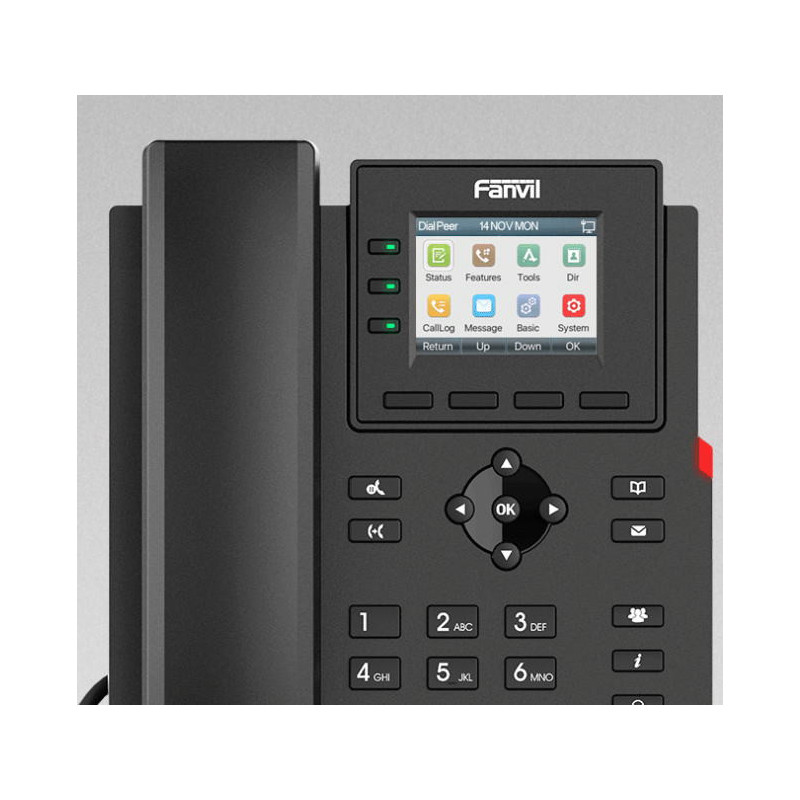Fanvil X303G SIP telefón, 2,4" bar.disp., 4SIP, dual Gbit, PoE