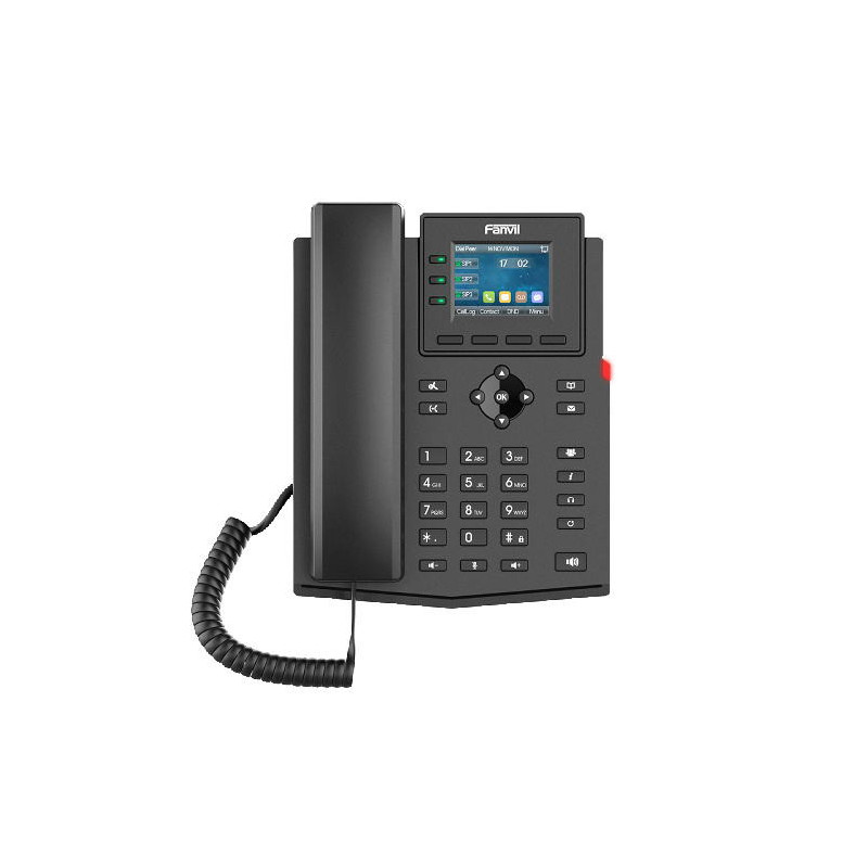Fanvil X303G SIP telefón, 2,4" bar.disp., 4SIP, dual Gbit, PoE