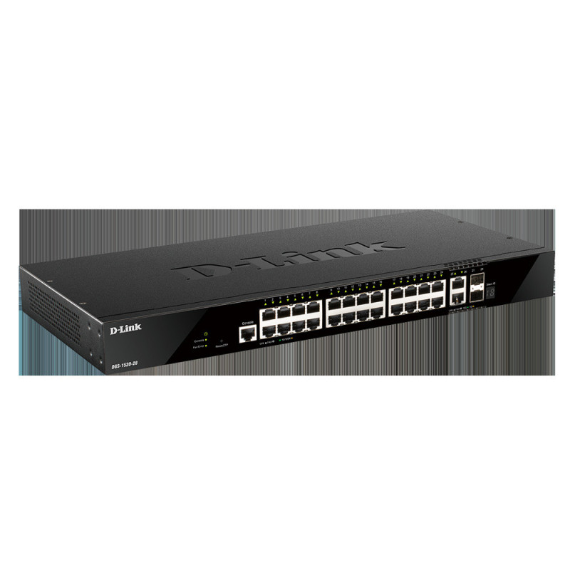 D-Link DGS-1520-28 24 portov GE + 2 10GE portov + 2 SFP+ Smart Managed Switch