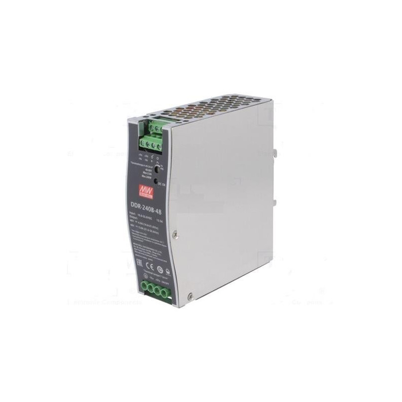 MEANWELL - DDR-240B-48 - Priemyselný menič napätia z 17-34V na 48V 240W na DIN