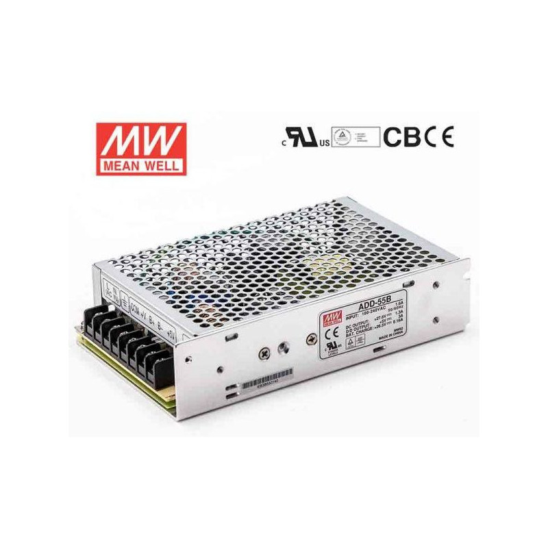 MEANWELL - AD-55A - Priemyselný napájací zdroj 12-14,5V (55W) so zálohovacou funkciou