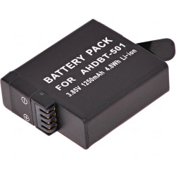 Batéria T6 Power GoPro Hero5, Hero6 Black, AHDBT-501, AABAT-001, 601-10197-000, 1250mAh, 4,8Wh