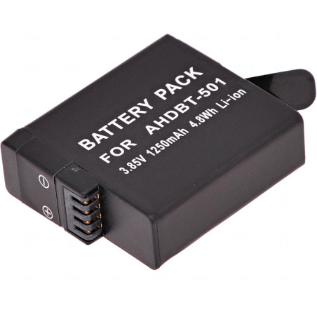 Batéria T6 Power GoPro Hero5, Hero6 Black, AHDBT-501, AABAT-001, 601-10197-000, 1250mAh, 4,8Wh
