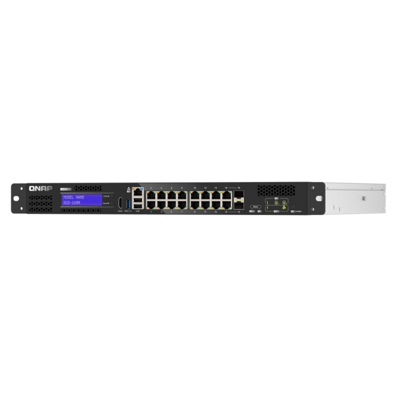 QNAP riadený switch QGD-1600-8G (16x GbE, 4core CPU, 8GB RAM, 2x 2,5" SATA, 2x PCIe, 1x HDMI, 3x USB)