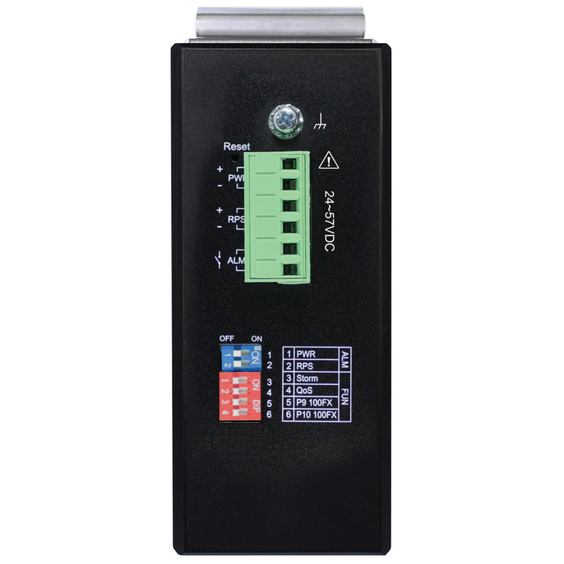 Prepínač 8x zdroj Lite Managed Ethernet Switch, 10/100/1000Mb/s, 2GbE SFP, PoE+ 30W, -10°?+60°C, DIN
