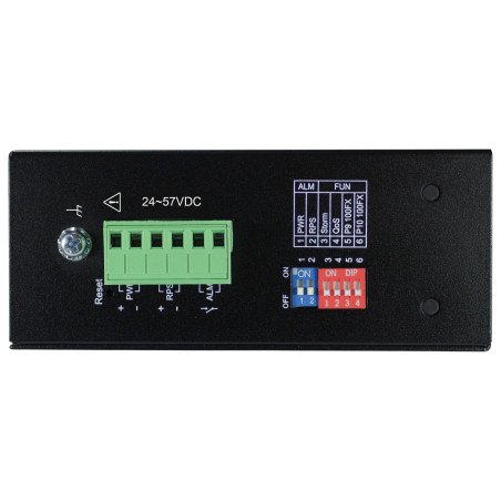 Prepínač 8x zdroj Unmanaged Ethernet Switch, 10/100/1000Mb/s, 2GbE SFP, PoE+ 30W, -40°?+75°C, DIN