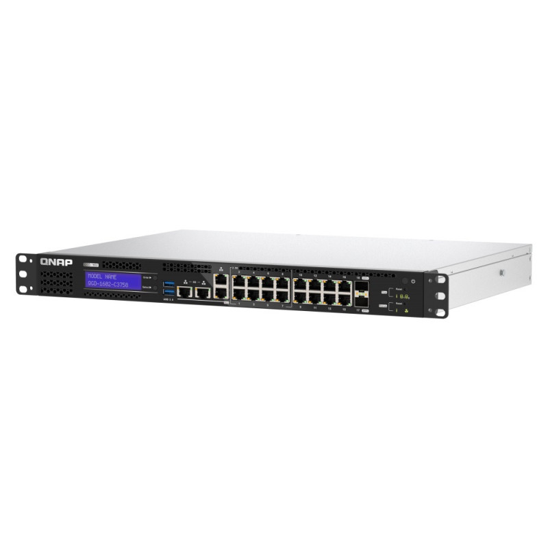 QNAP riadený hybridný switch QGD-1602-C3758-16G (8x GbE + 8x 2,5 GbE + 2x 10GbE SFP+, 16GB RAM)