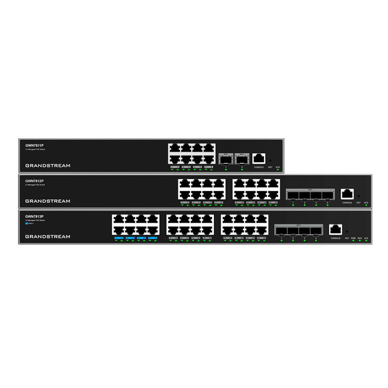 Grandstream GWN7813P Layer 3 Managed Network PoE Switch, 24 portov / 4 SFP+
