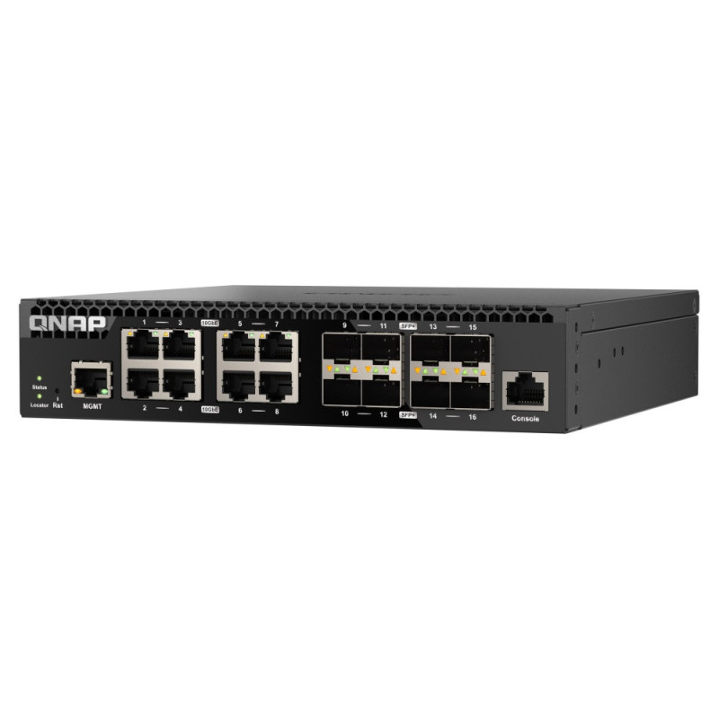 QNAP riadený switch QSW-M3212R-8S4T (4x 10GbE porty + 8x 10G SFP+ porty, polovičná šírka)