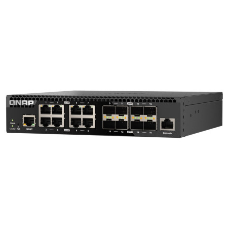 QNAP riadený switch QSW-M3212R-8S4T (4x 10GbE porty + 8x 10G SFP+ porty, polovičná šírka)