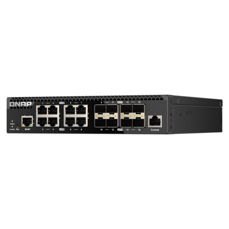 QNAP riadený switch QSW-M3212R-8S4T (4x 10GbE porty + 8x 10G SFP+ porty, polovičná šírka)