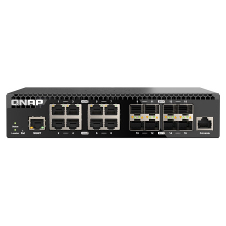 QNAP riadený switch QSW-M3216R-8S8T (8x 10GbE porty + 8x 10G SFP+ porty, polovičná šírka)